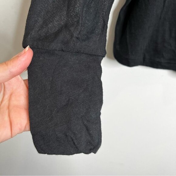 Daydreamer LA Womens Size XS Long Sleeve Dolman Boxy Tee Shirt Black Gauze Sheer - Picture 4 of 7